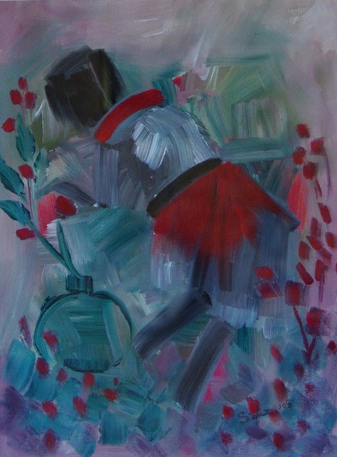 Girl picking flowers Painting by Sima Amid Wewetzer