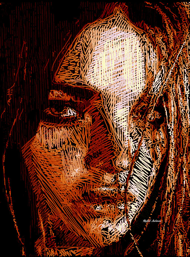 Girl Portrait in Sepia  Digital Art by Rafael Salazar