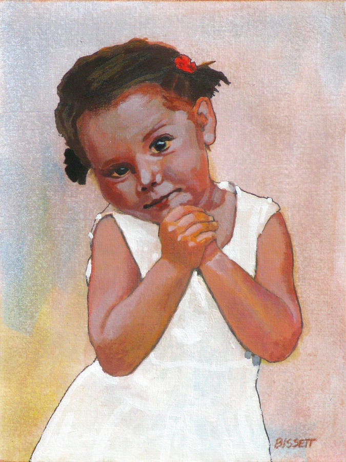 Girl Posing Painting by Robert Bissett