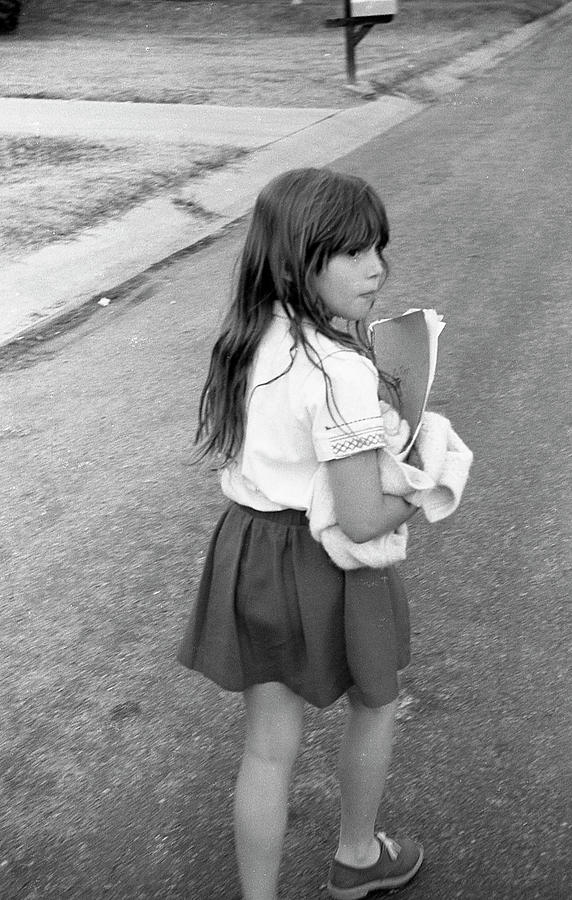 Girl Returns Home from School, 1971 Photograph by Jeremy Butler