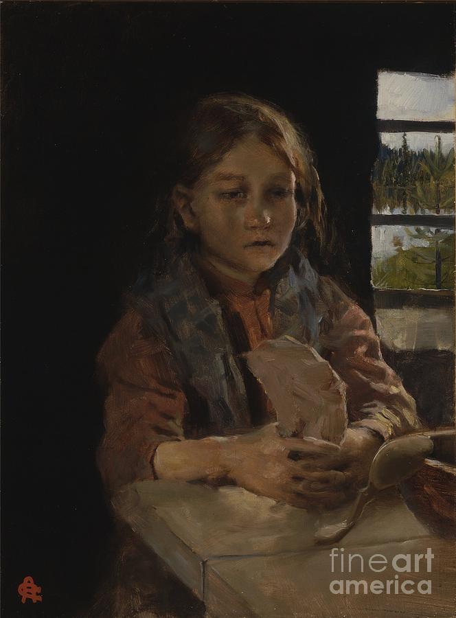 Girl Singing The Bark Bread Song Painting by Celestial Images