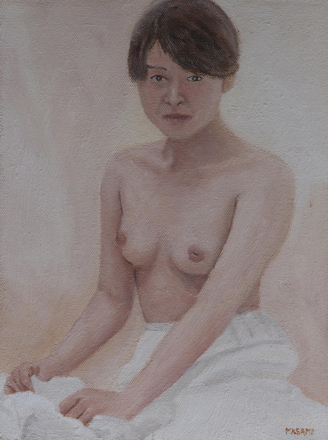 Girl sitting Painting by Masami Iida