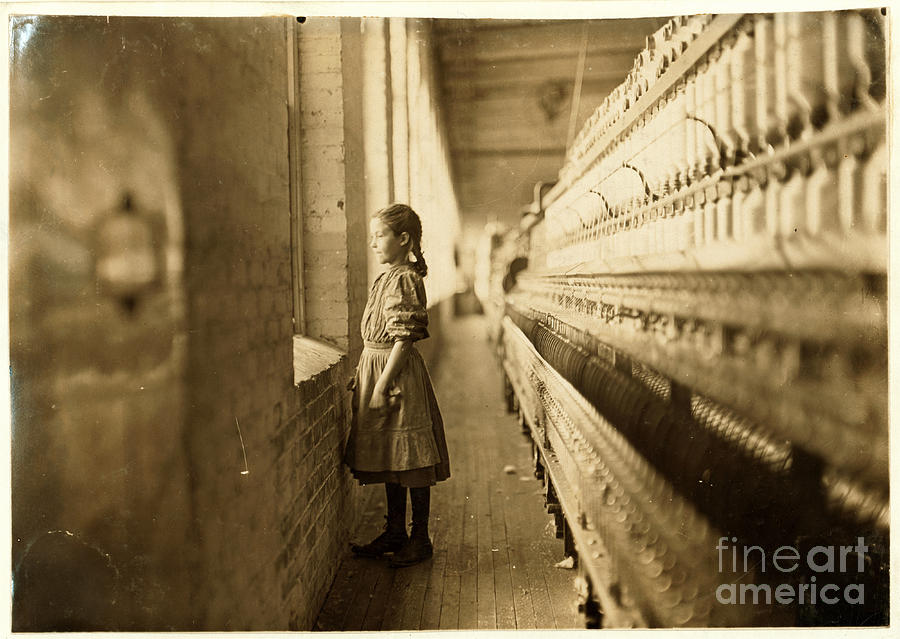 Lewis Hine Painting - Girl spinner by Celestial Images