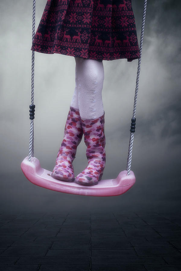 Boot Photograph - Girl Swinging by Joana Kruse