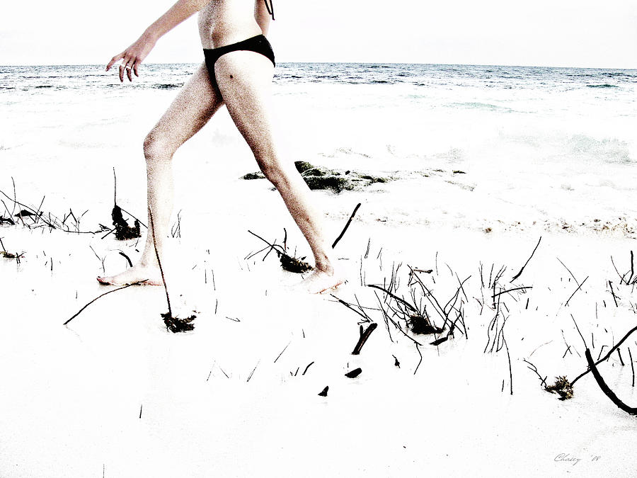 Girl Walking on Beach Photograph by David Chasey