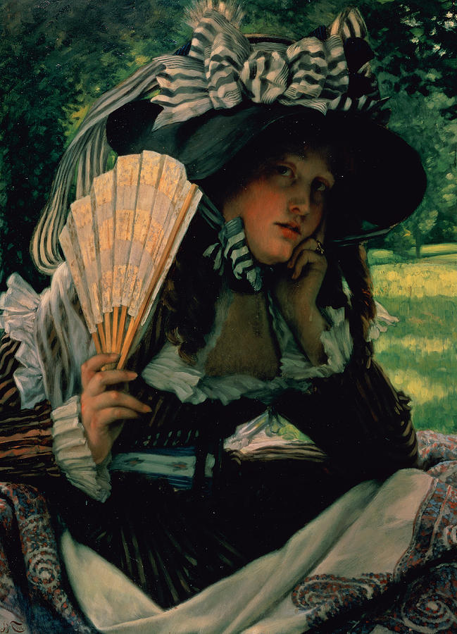 Girl With A Fan Painting by James Jacques Joseph Tissot