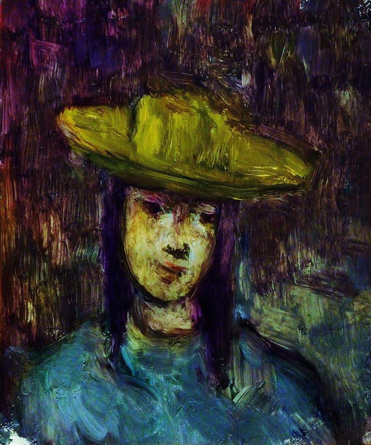 Portrait Painting - Girl with a hat by Jean pierre  Harixcalde