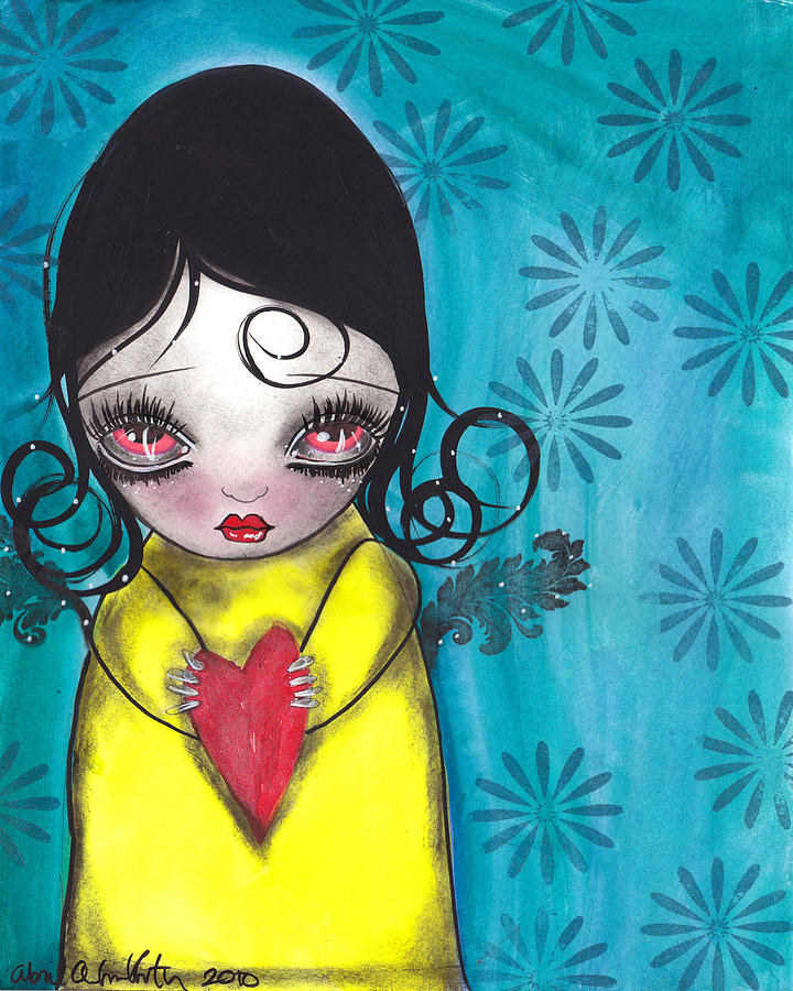 Girl with a Heart Painting by Abril Andrade