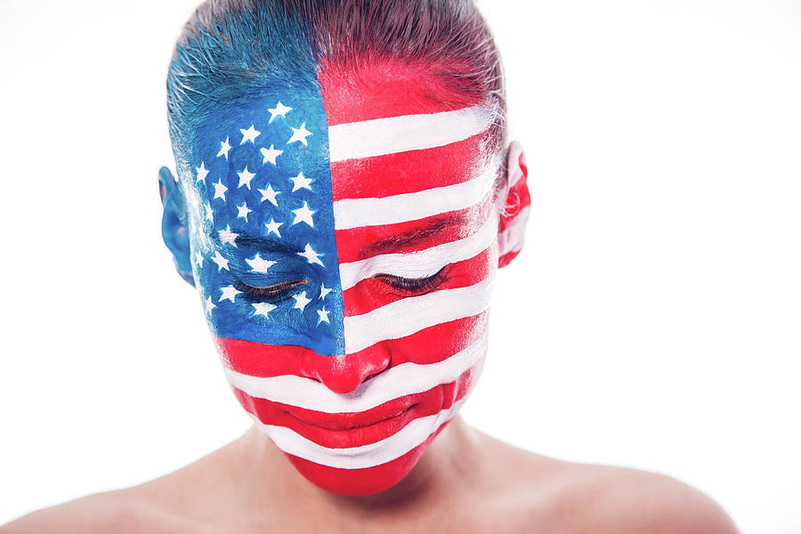 cute american flag face paint