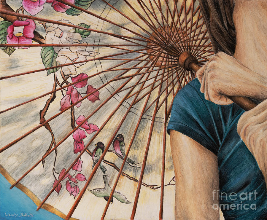 Umbrella Mixed Media - Girl with a Parasol by Wendy Galletta