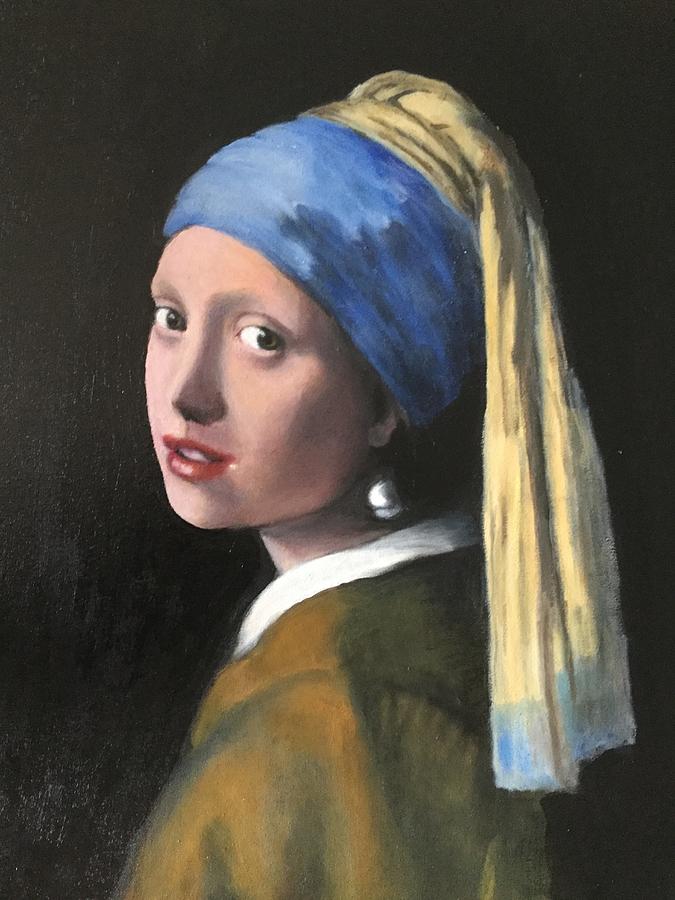 Girl with a Pearl Earring after Vermeer Painting by Jane Wong