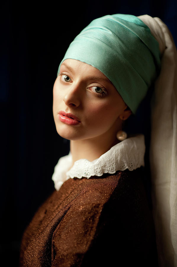 Jan Vermeer Photograph - Girl with a Pearl Earring by Dmitry Krasitsky