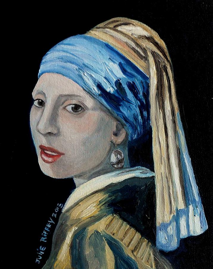 Girl with the Pearl Earring -inspired by Johannes Vermeer Painting by Julie Brugh Riffey