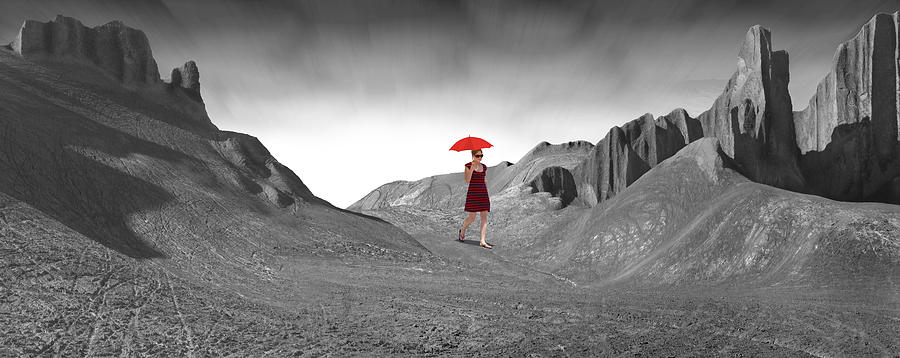 Girl with a Red Umbrella 2 Photograph by Mike McGlothlen