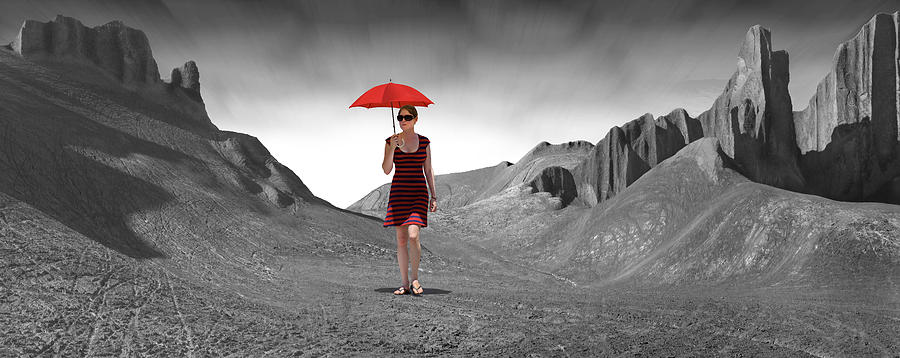 Girl with a Red Umbrella 3 Photograph by Mike McGlothlen