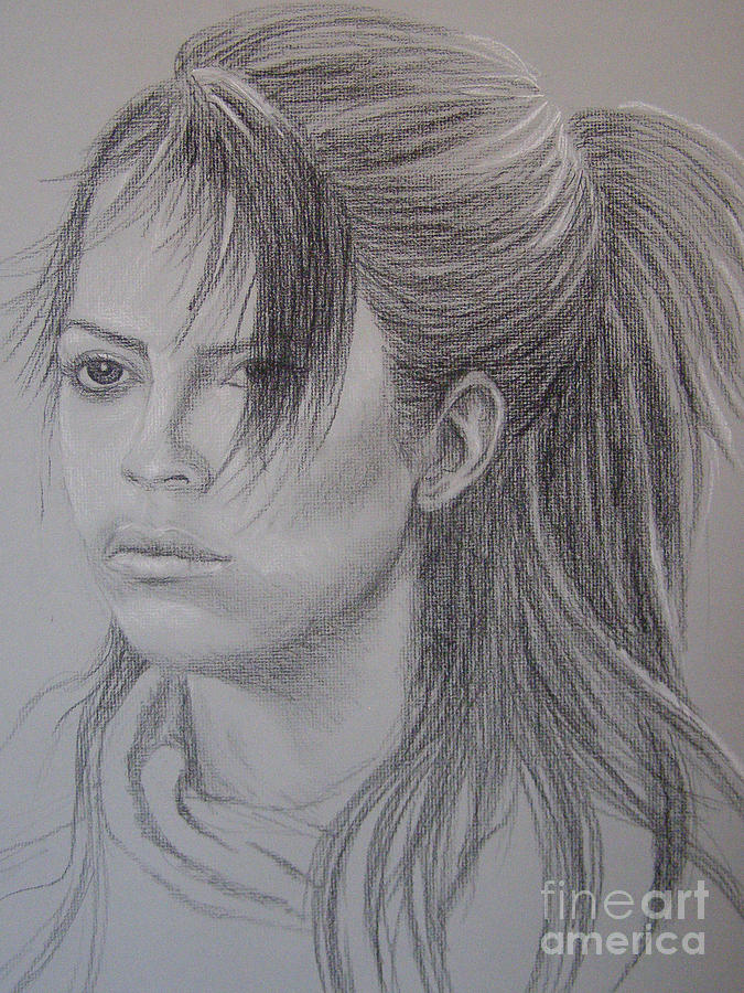 Girl with Attitude Drawing by Lynn Quinn