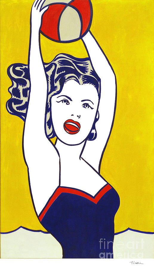 Girl With Ball - Pop Art - Roy Lichtenstein Painting By Doc Braham - In ...