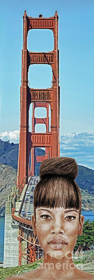 Girl with Bangs and Her Hair in a Bun by the Golden Gate Bridge  Photograph by Jim Fitzpatrick