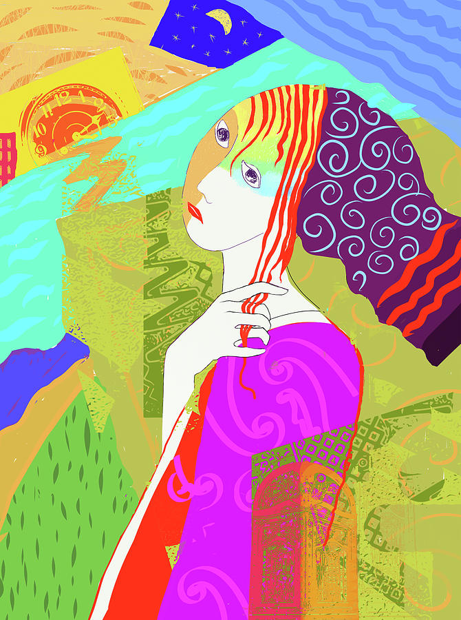Girl with Beanie  Digital Art by Judith Barath