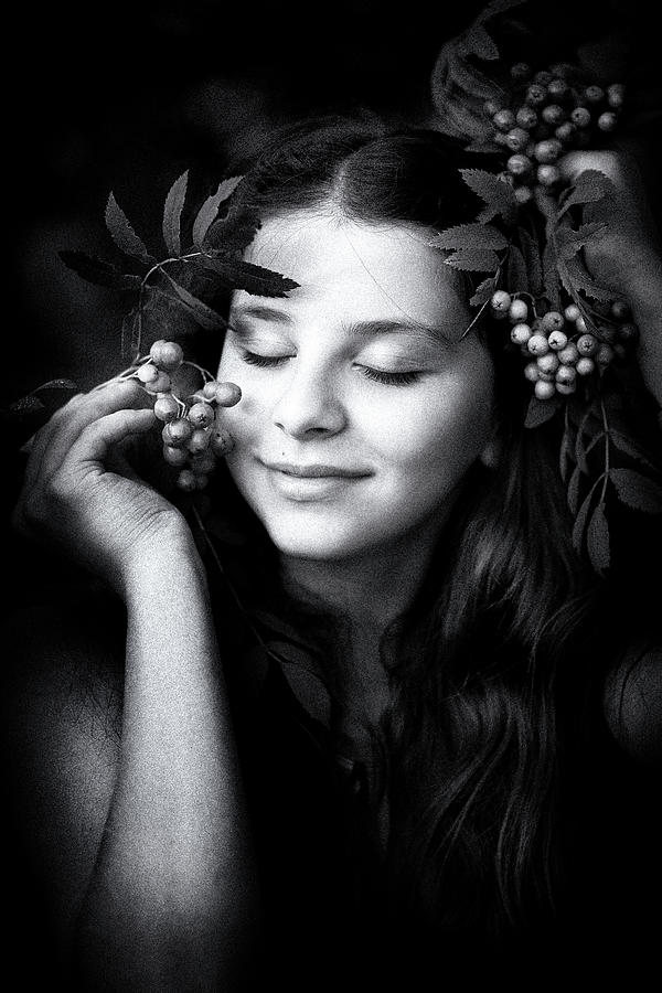 Girl With Berries Photograph