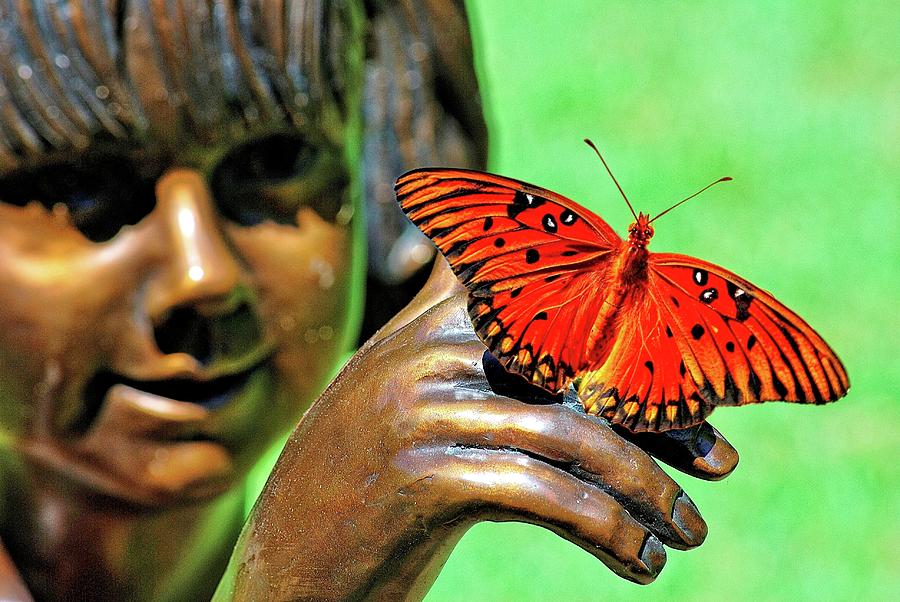 Girl with Butterfly Photograph by Ludwig Keck