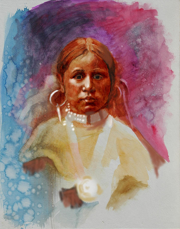 Girl with Cape Painting by Robert Bissett