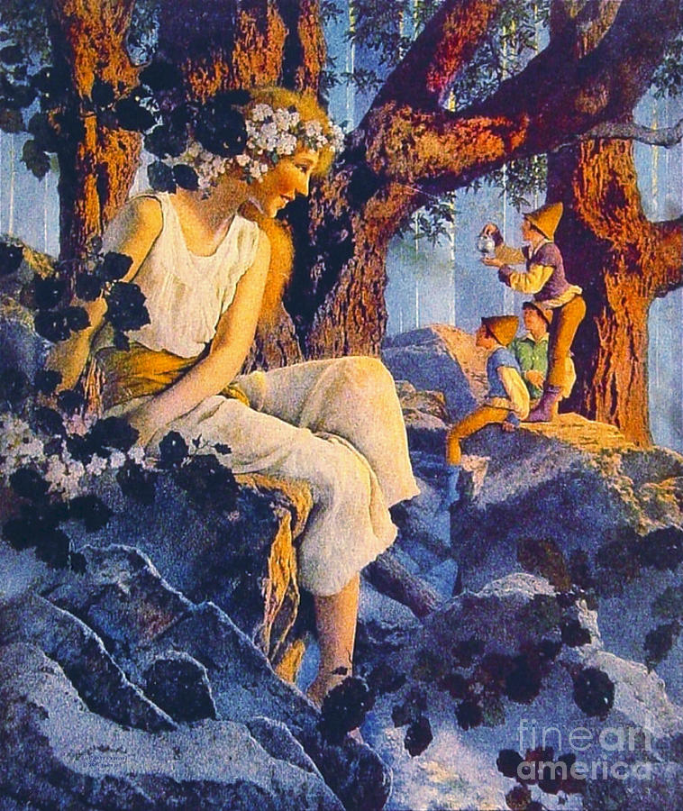 Girl with Elves 1918 Photograph by Padre Art