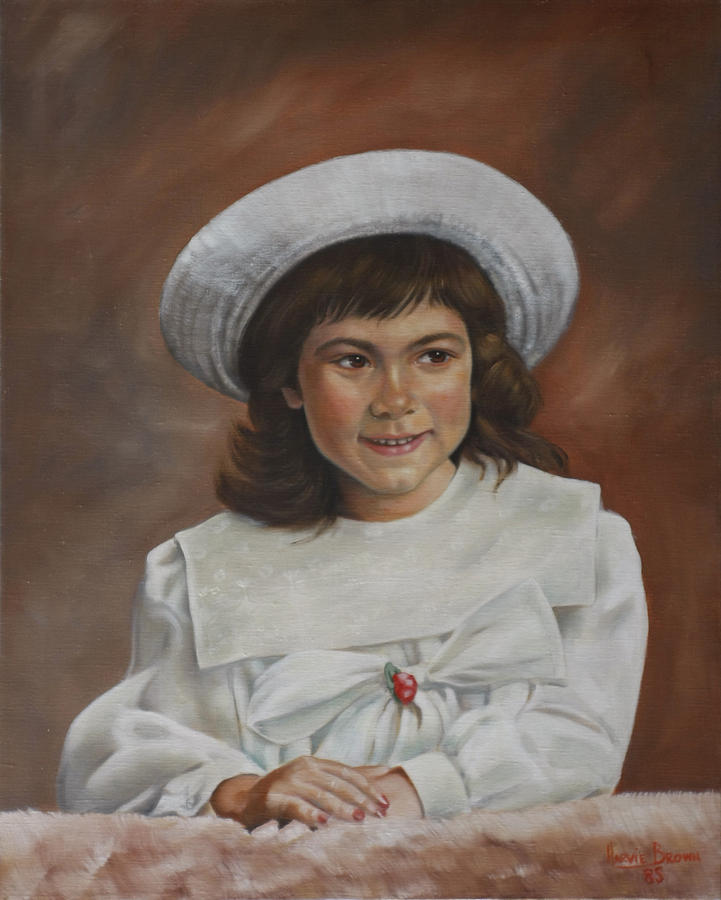 Girl with Hat Painting by Harvie Brown