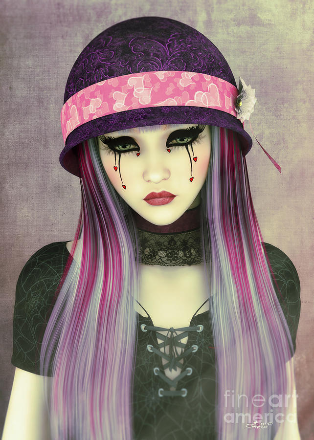 Girl with Hat Digital Art by Jutta Maria Pusl