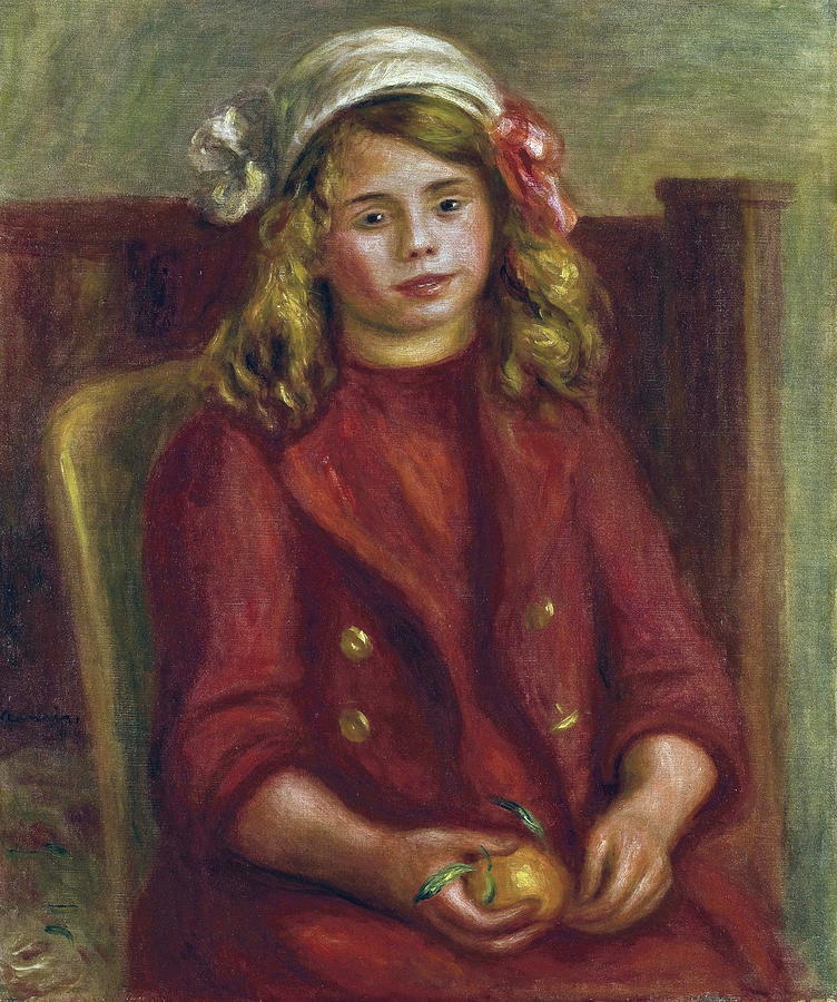 Girl With Orange, 1911 Painting by Auguste Renoir - Fine Art America