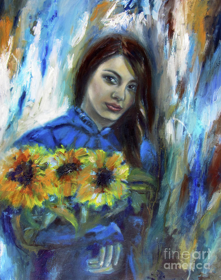 Girl with Sunflowers by Andrea Realpe Girl with Sunflowers by Andrea Realpe