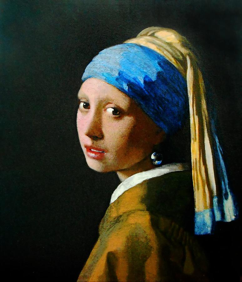 Girl with the Pearl Earring Painting by Michael Durst after Vermeer ...