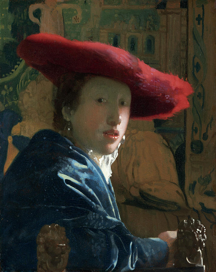 Girl with the Red Hat Painting by Jan Vermeer