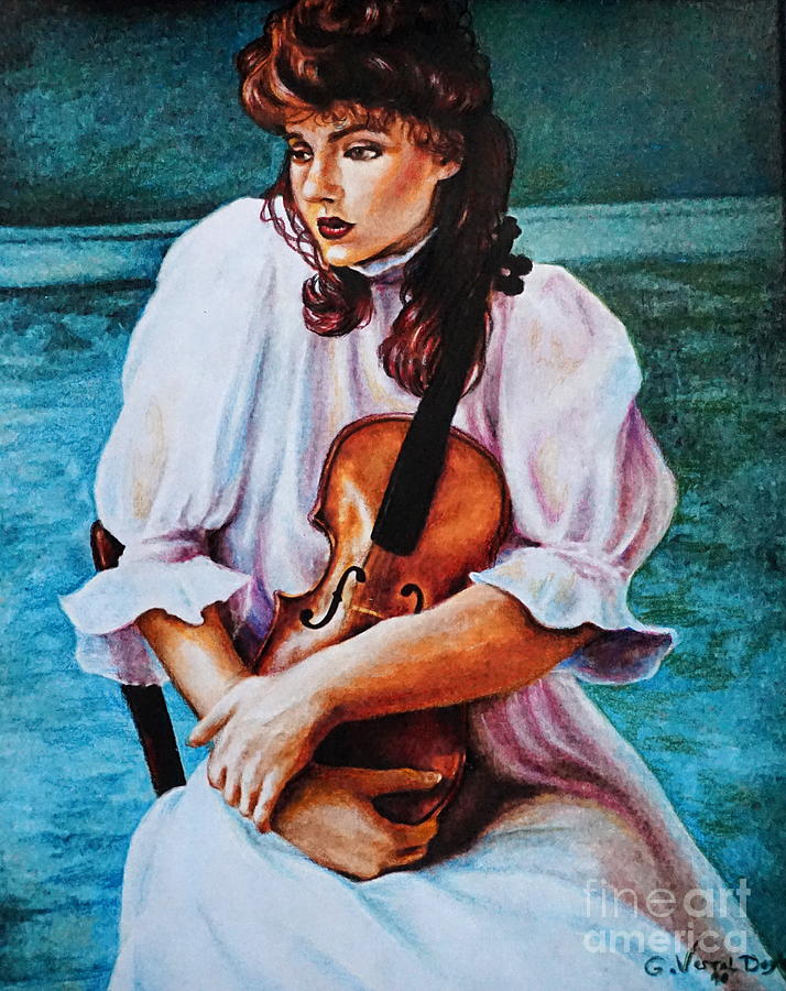 Girl with the Violin Painting by Georgia Doyle