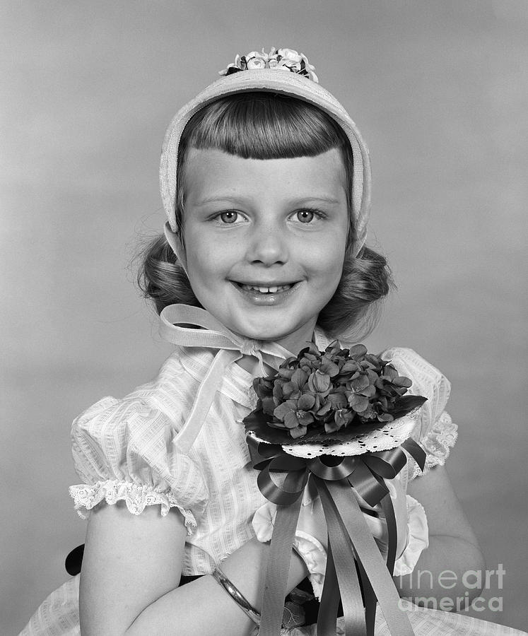 Girl With Violets, C.1950s Photograph by H. Armstrong Roberts/ClassicStock