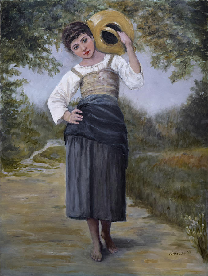 Girl with Water Jug Painting by Sandra Nardone