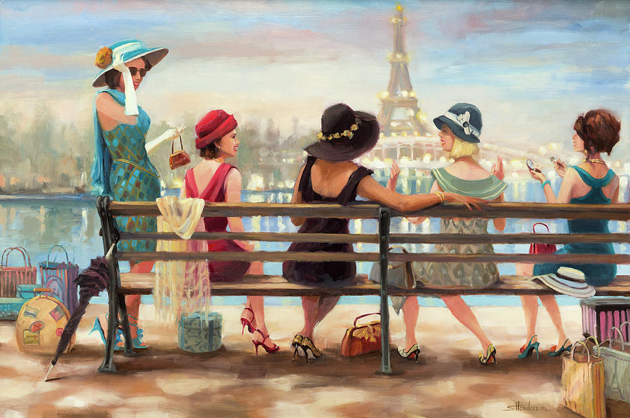 Paris Painting - Girls Day Out by Steve Henderson