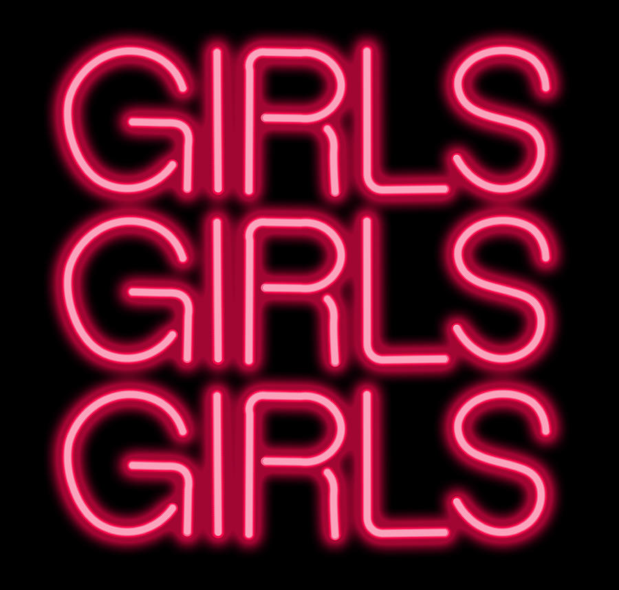 Sign Digital Art - Girls Girls Girls Neon Sign by Ricky Barnard