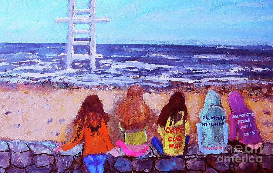 Girls in Falmouth Painting by Rita Brown