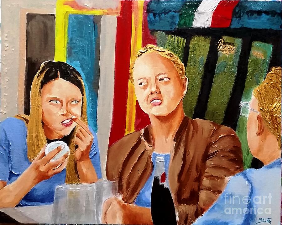 Girls Talk Painting by Eli Gross