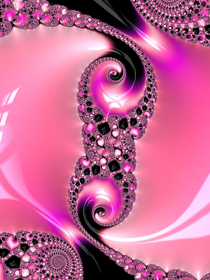 Girly pink abstract fractal art Digital Art by Matthias Hauser