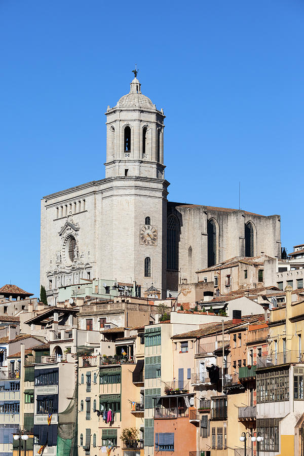 Girona Cathedral and Old Town Houses Photograph by Artur Bogacki