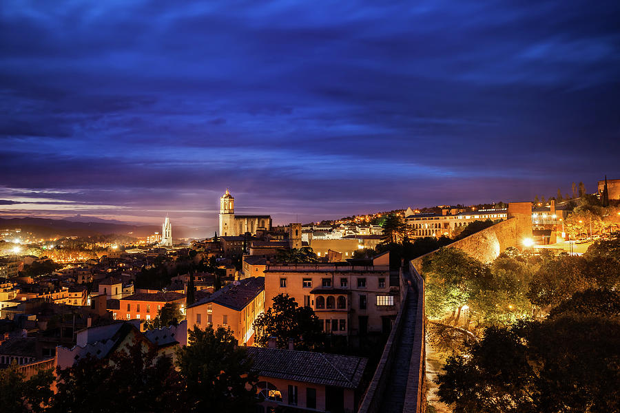 Girona City at Twilight Photograph by Artur Bogacki