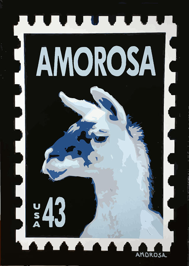 Llama Painting - Giselle  by Donald Amorosa