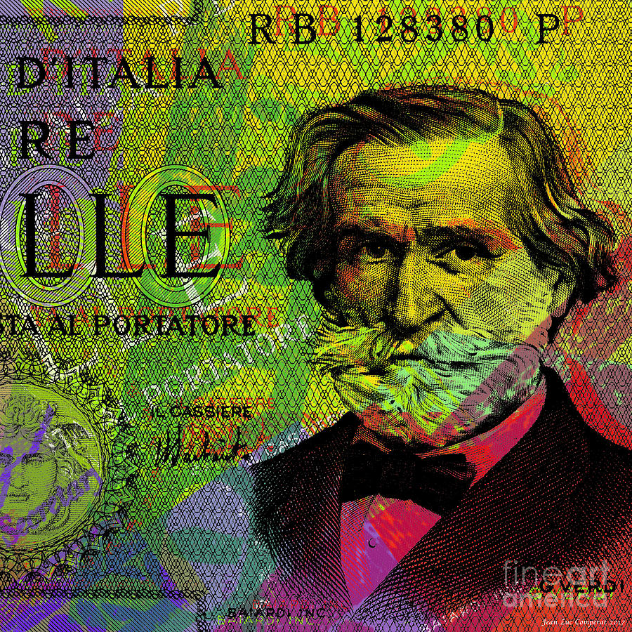Giuseppe Verdi portrait banknote Digital Art by Jean luc Comperat