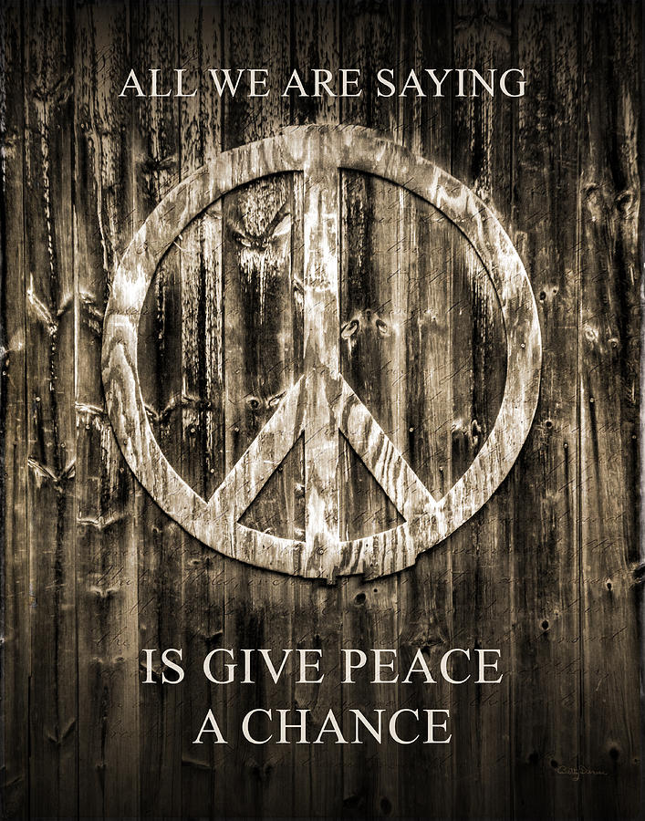 Peace Photograph - Give Peace a Chance by Betty Denise