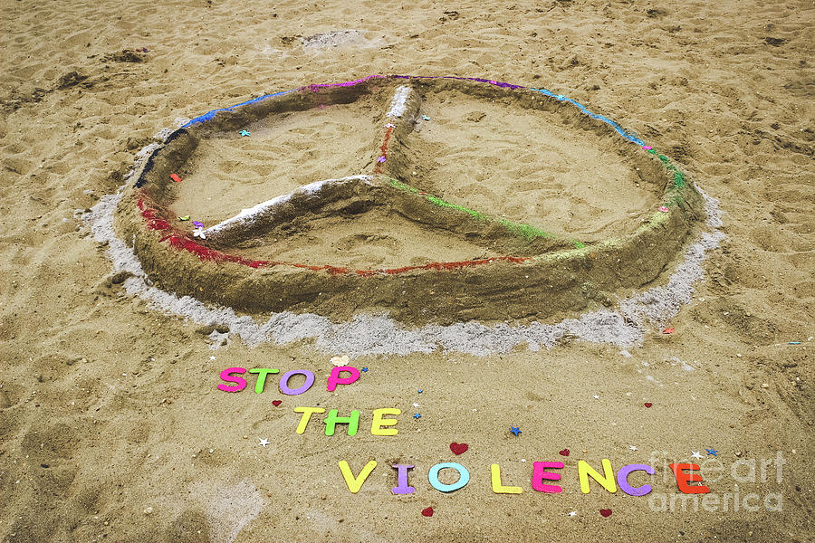 Give Peace a Chance - Sand Art Photograph by Colleen Kammerer