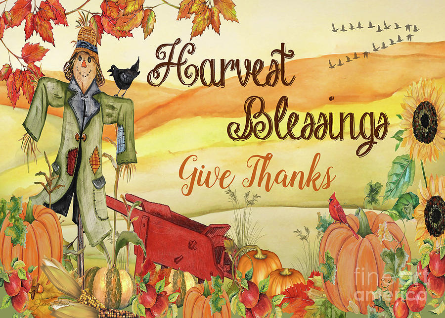 Give Thanks-Greeting Card Painting by Jean Plout