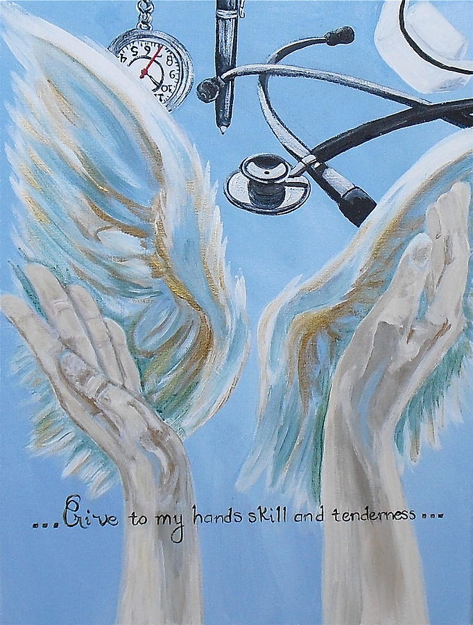Nursing Painting - Give to my hands... by Melissa Torres