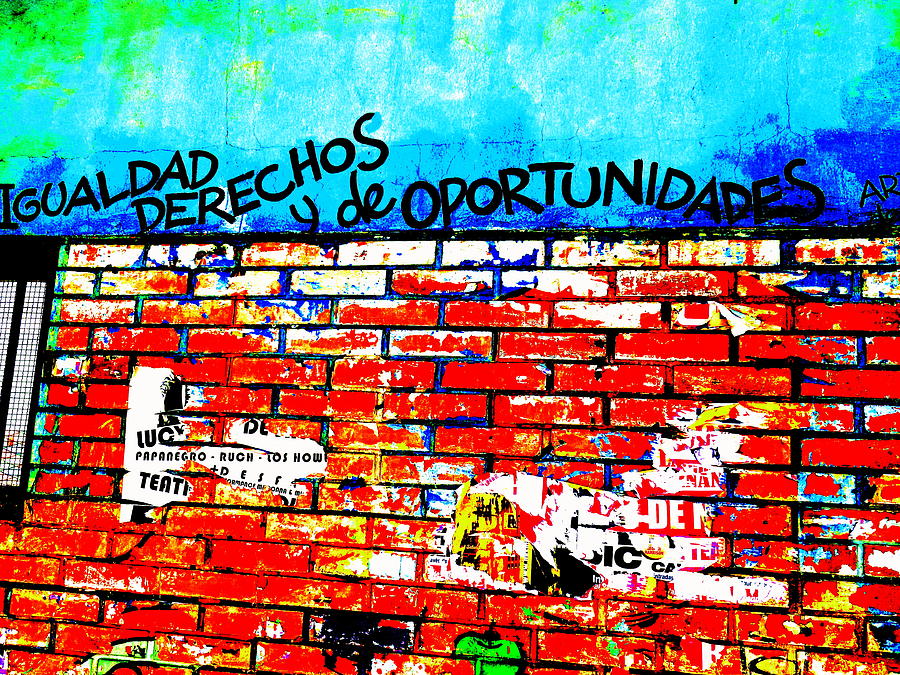 Give Us Equal Rights and Opportunities ...on Santiago Walls Photograph by Funkpix Photo Hunter